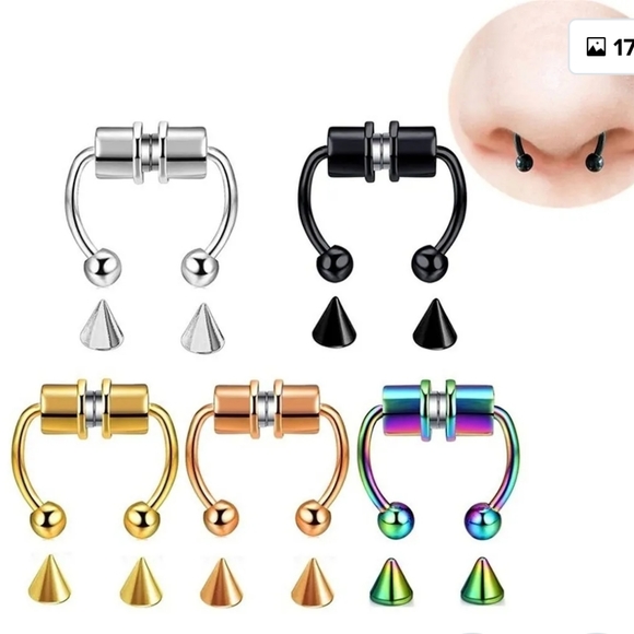 Hot Topic Jewelry Nwot Fake Nose Ring Septum Silver Color